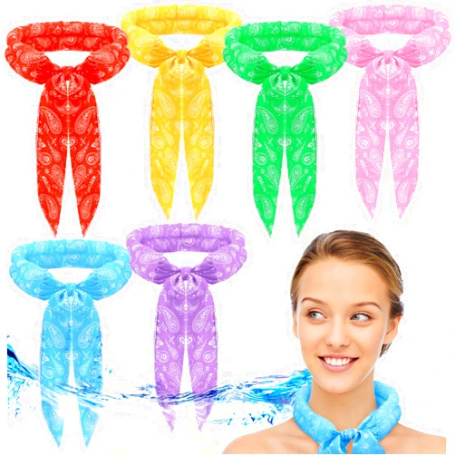 Coume 6 Pcs Cooling Neck Wraps Neck Cooler Cooling Scarf Neck Cooling Bandana for Women Men Hot Weather Outdoor Activities Cooler