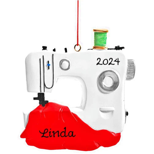HOLIDAY PEAK Personalized Sewing Machine Ornament