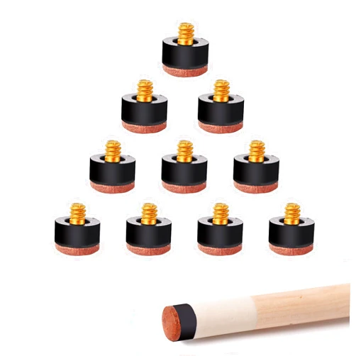 GSE Games & Sports Expert 10 Pieces 12mm/13mm Billiard Pool Tips, Soft/Hard Screw-on Tips Replacement or White Pool Cue Stick Nylon Ferrules Replacement