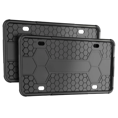 ZOMETUO 2Pack Premium Matte Black Silicone License Plate Frames, License Plate Holder, ZOMETUO Universal Car License Plate Frame Cover for Women/Man, Brackets Rust-Proof, Weather & Rattle-Proof