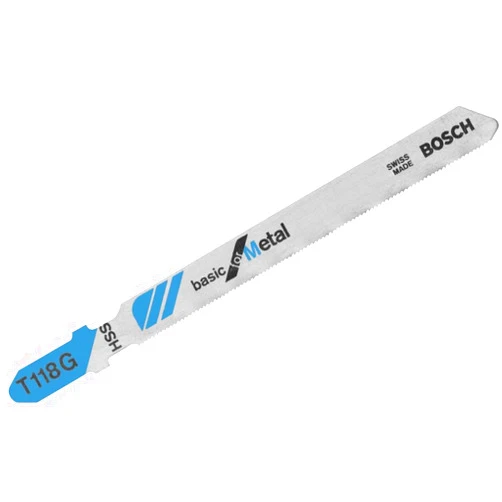 Bosch T118G 5-Piece 3-5/8 In. 36 TPI Basic for Metal T-Shank Jig Saw Blades, Silver