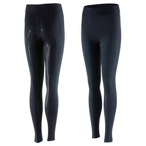 HORZE Madison Kids' Silicone Full Seat Tights - Quick-Dry, Breathable Horse Riding Pants with Wide Waistband