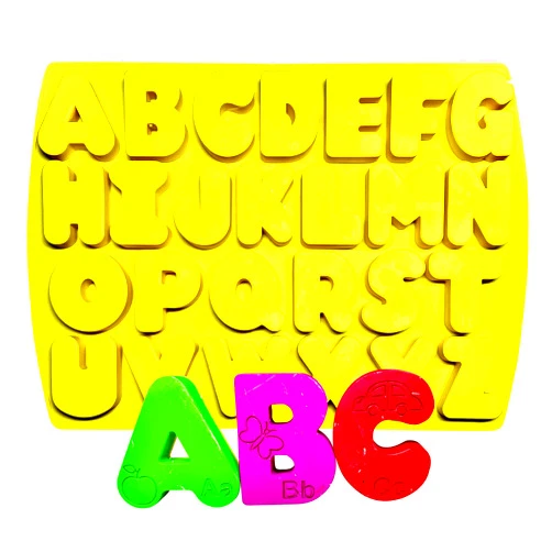 My Fruit Shack CraCycle 3D Alphabet Mold, Oven Safe, Premium Grade Silicone, Embossed Educational ABC Phonics, Crayons, Candy, Soaps (1 Yellow)