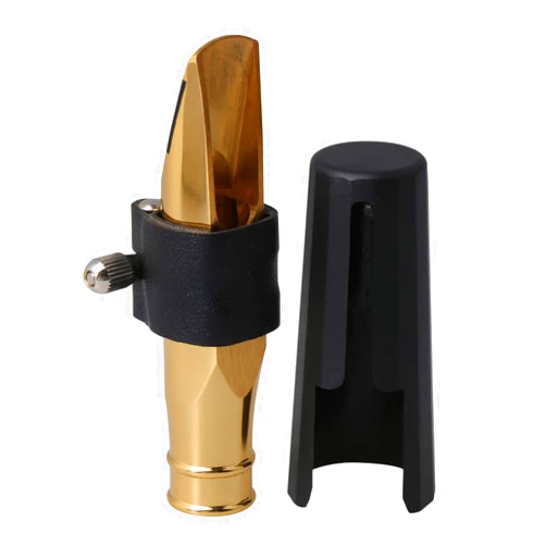 Yibuy Golden Jazz B-flat Tenor Saxophone Mouthpiece 7# w/PU Leather Cap