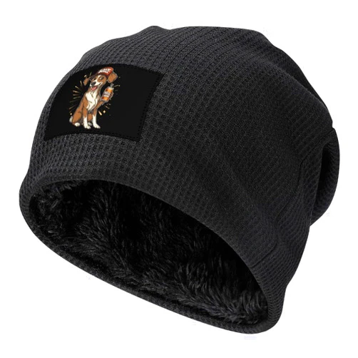 Generic Booze Hound Winter Beanie for Men Women Unisex Skull Cap Cuffed Fleece Lined Hat Thick Headwear