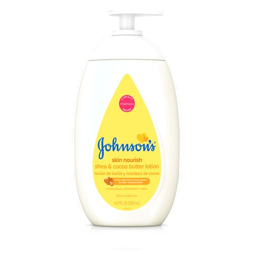 Johnson's Baby Lotion Shea Cocoa Butter 16.9 Oz Pump 500 ml, 1 Count
