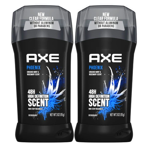 AXE Dual Action Deodorant Stick For Long Lasting Odor Protection, Phoenix Crushed Mint & Rosemary Men's Deo, Aluminum Free 3oz Twin Pack