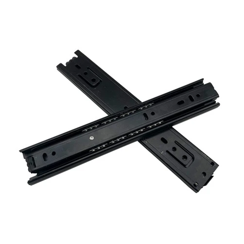 LeaderPneumatic Black Drawer Rails Full Extension Ball Bearing Drawer Slides 12 Inch Side Mount File Cabinet Rails Kitchen Slider Glide Dresser Metal Runner 2 Pack