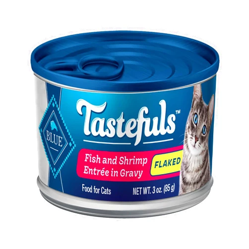 Blue Buffalo Tastefuls Wet Cat Food with Fish & Shrimp, 3 oz., Case of 12