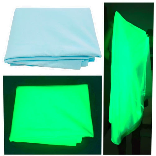 Caichuxiye Glow in The Dark Fabric,Glow Fabric for Sewing Clothes,Luminous Polyester Fabric for Lighted Fabric for Clothes,Decorations, DIY Craft Supplies and Other Uses (35'' X 57'') (Blue)