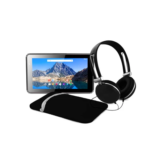 Ematic 7-Inch Android 7.1 (Nougat), Quad-Core 16GB Tablet with Folio Case and Headphones, Black