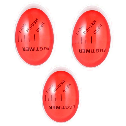 Guiqulai Egg Timer,Color Changing Indicator Soft Medium and Hard Boiled Eggs,Heat Sensitive, Safe Durable Kitchen Aid,Gift and Home Use,Pack of 3