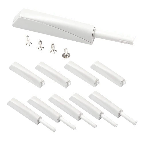 MLKING Magnetic Push Open Latches for Cabinets Drawers 10 Pack Light Grey Recessed Cabinet Doors Push to Open Cabinet Hardware Kitchen Push Touch Release Latches light grey 10 pack