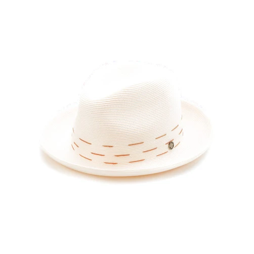 Pineapple&Star Hat Pineapple&Star Genoa Fedora Bucket Sun Straw Beach Hat Fine Braid UPF50+ Unisex