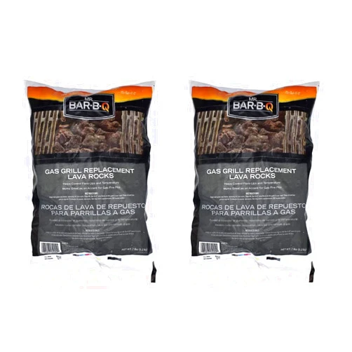 THE FRYOILSAVER COMPANY Natural Lava Rocks for Outdoor Fire Pit, Bonfire, Indoor Fireplace, Fire Bowl, Even Heat, Natural Gas or Propane, Lava Rocks for Gas Grill Charbroilers by FryOilSaver Co. -7 Lb. Bag Lava Rocks(2 Pack)