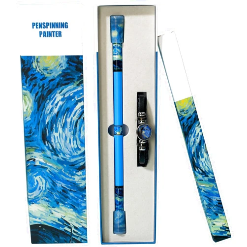 TOMZEGNA Spinning Pen Painter Mod with Bracelet, Long and Heavy Weighted Fidget Spin Pen for Intermediate and Proficient, Starry Sky