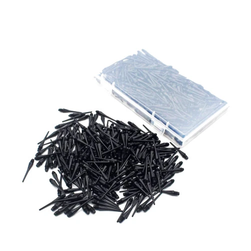 ROOBEEO 2BA Thread Plastic Tip Dart Points 500 Pack Soft Dart Tips Replacement Plastic Dart Tips with Case Dart Accessories Black