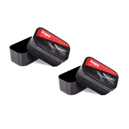 Kaps – Perfect Shine Shoe Polish Sponge (2 Pck) – Twin-Pack Black Shoe Shine Sponge – Use for Instant Shine on Leather & Synthetic Footwear – Easy to Use, Durable & Portable Accessory to Look Smart