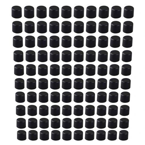 Futheda 100PCS Plastic RCA Female Connector Port Socket Jack Plug Protective Cover Audio Plug Anti Dust Cover Cap Black for DVD Amplifier AV RV Receiver Cable Dust Proof