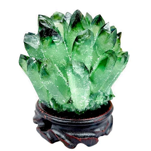 DUKIZA Natural Crystal Green Crystal Cluster Green Crystal Stone Large Quartz Crystal,Quartz Crystal Cluster, Green Stone Green Crystals