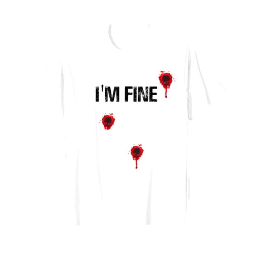 I'm Fine T-Shirt Halloween Shirts Funny Sarcastic I'm Fine Shirt| Funny Bleeding T-Shirt Halloween Bloody T-Shirt