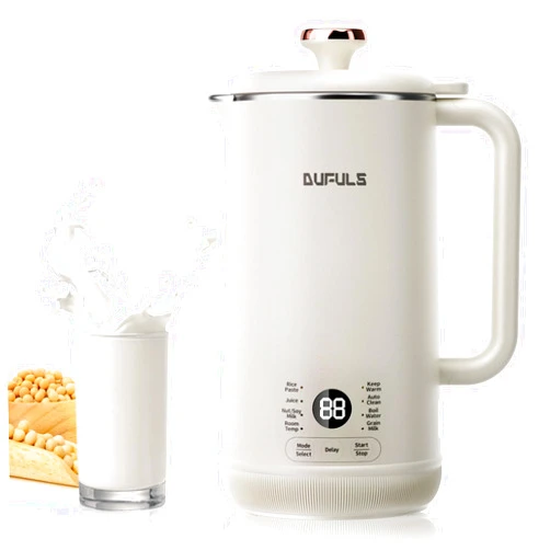 Dufuls 8 in 1 Nut Milk Maker, 40.58oz Soy Milk Maker with10 Blades, Automatic Almond Milk Machine for Homemade Plant-Based Milk, Oat, Soy, Non-Dairy Beverages with Delay Start/Keep Warm/Self-Cleaning