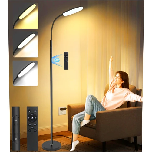 LanSuper Light Therapy Lamp, 10000 Lux UV-Free Happy Therapy Lamp, Full Spectrum Sunlight Lamp with Remote Control, Light Therapy Floor Lamp with 10 Color Temperature & 6 Brightness & Timer