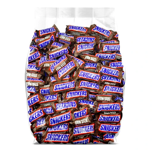 Yummy Chew Snickers Chocolate Candy Bars - Fun Size Snickers Candy Bars - Individually Wrapped Bulk Snickers Chocolate Bars - Snickers Milk Chocolate, Peanut, and Caramel Bars - Bulk Candy Bag (Pack of 25)
