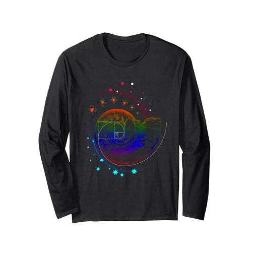 Fibonacci Shell or Fibonacci and Golden Ratio Fibonacci Shell or Golden Cut and Spiral or Fibonacci Long Sleeve T-Shirt