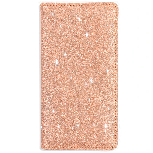 Sanlykate Glitter Checkbook Cover for Girl Women, RFID Blocking PU Leather Standard Register Check Book Case With Pen Inserts & Free Divider, Rose Gold
