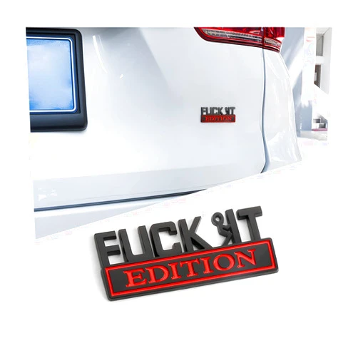 AUCELI Car Fuck IT Edition Emblem, 3D Zinc Alloy Badge Sticker Decal, Car Side Rear Front Hood Trunk Door Fender Bumper Metal Sticker, Vehicle Exterior Replacement Accessories for Cars SUV