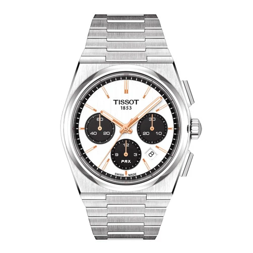 Tissot Mens PRX Automatic Chronograph 316L Stainless Steel case Automatic Watches, Grey, Stainless Steel, 13 (T1374271101100)