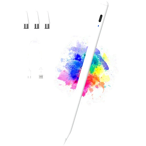 Luntak Active Stylus Pens for Touch Screens with Magnetic Design, Luntak Rechargeable Universal iPad Pencil, Fine Point Stylus Pen for iPad Pro/Air/Mini/iPhone/iOS/Android/Tablets Writing & Drawing-White