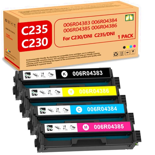 SAIBOYA C230 C235 High-Yield Toner Cartridge Compatible for Xerox 006R04391 006R04392 006R04393 006R04394 Works with Xerox C235DNI/C230DNI Printer (Black,Cyan,Magenta,Yellow)