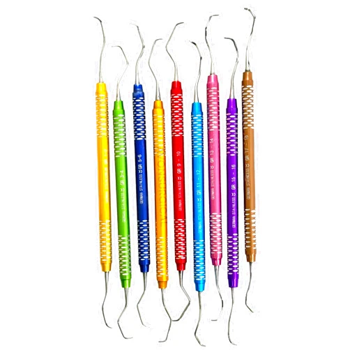 Avon Surgical 9 Pack - Color Coded Gracey Dental Curettes Periodontal Scalers, Double-Ended, Light-Weight Design - Dental Instruments - German Stainless