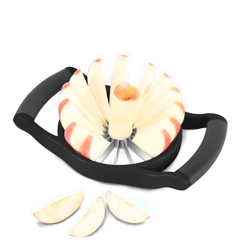 Newness Focus on Stainless Steel Newness Apple Slicer Corer, 16-Slice [Large Size] Durable Heavy Duty Apple Slicer Corer, Cutter, Divider, Wedger, Integrated Design Fruits & Vegetables Slicer for Apple, Potato, Onion and More, Black
