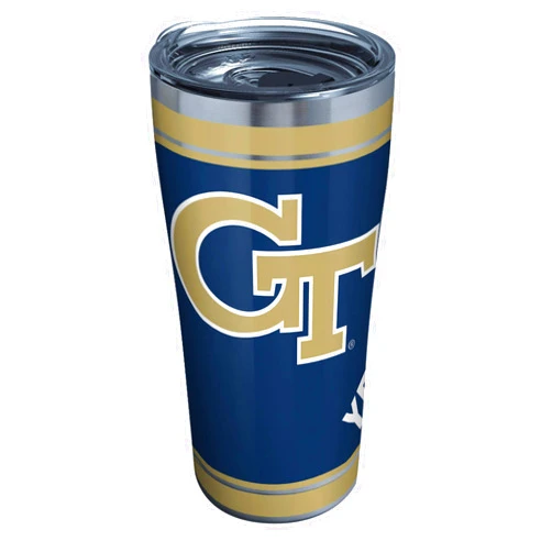 Tervis Triple Walled Georgia Tech Institute of Technology Yellow Jackets Insulated Tumbler Cup Keeps Drinks Cold & Hot, 20oz - Stainless Steel, Campus