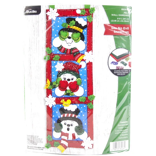 Bucilla Felt Applique Christmas Wall Hanging Kit, 9