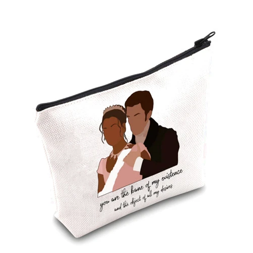 WCGXKO Regency TV Show Inspired Love Quote Kate and Anthony Couple Gift Canvas Makeup Bag for Fans (my desires)