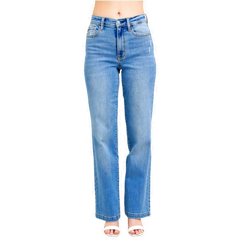 Judy Blue Womens Jeans - High Waisted Trouser Straight Fit