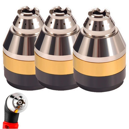 NTVOWPZO P80 Plasma Cutting Nozzle Protective Cover, Plasma Cutter Tips Electrodes Cover, Cutting Torch Metal Prote,Contactable Protective Cover (3Pcs)