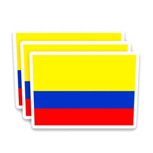 HYKADEUS (3Pcs) Colombia Flag Sticker – Colombian Stickers Waterproof Vinyl Decals for Laptop, Water Bottle, Scrapbook, Phone Case, Luggage, Travel Gear, 3