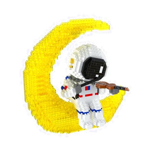 IDSIGN Astronaut Model with Led Light Building Toy, Micro Building Blocks for Teens or Adult Gifts, Spaceman on The Moon Mini Blocks Set