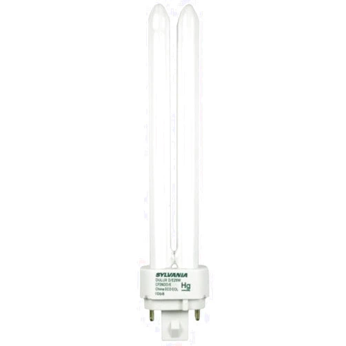 LEDVANCE Sylvania 20669 (4-Pack) CF26DD/E/841/ECO 26-Watt Double Tube Compact Fluorescent Light Bulb, 4100K, 1710 Lumens, 82 CRI, T4 Shape, 4-Pin G24q-3 Base