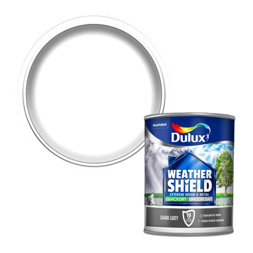 Dulux Weather Shield Quick Dry Undercoat Paint, 750 ml - Dark Grey