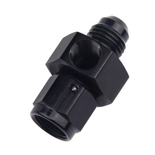EVIL ENERGY 6AN Male Flare to -6 Female Swivel with 1/8 NPT Gauge Port Fuel Pressure Take Off Fitting Adapter Aluminum