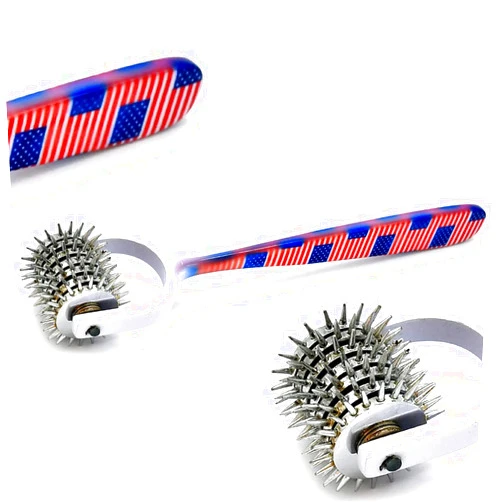 OdontoMed2011 Seven Head Wartenberg Pinwheel 7 Row Head American Flag Color Stainless Steel Pin Wheel 7 Head by OdontoMed2011