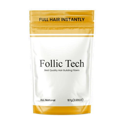Follic Tech Hair Fibers for Thinning Hair for Women and Men - 57g Refill Pack of Hair Root Touch Up Powder - All-Natural Cotton-Based Instant Scalp Concealer Hair Building Fibers - Dark Brown