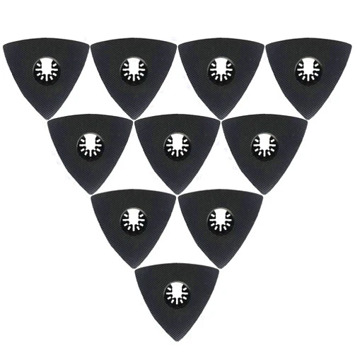 XXGO 10 Pcs 3-1/8 Inch 80mm Triangle Hook & Loop Oscillating Multitool Sanding Pads XG5510