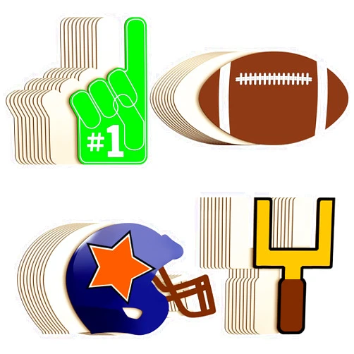 Blulu 40 Pieces Wood Football Helmet Cutout Unfinished Wood Football Helmet Shaped Wood Slices Wooden Sports Theme Football Wooden Ornaments for Crafts Painting Door Sign Wedding Home Decoration